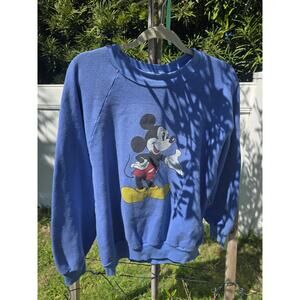 1980s GOLDS GYM Mickey Mouse Sweatshirt LARGE Vintage 80s RARE MADE IN USA